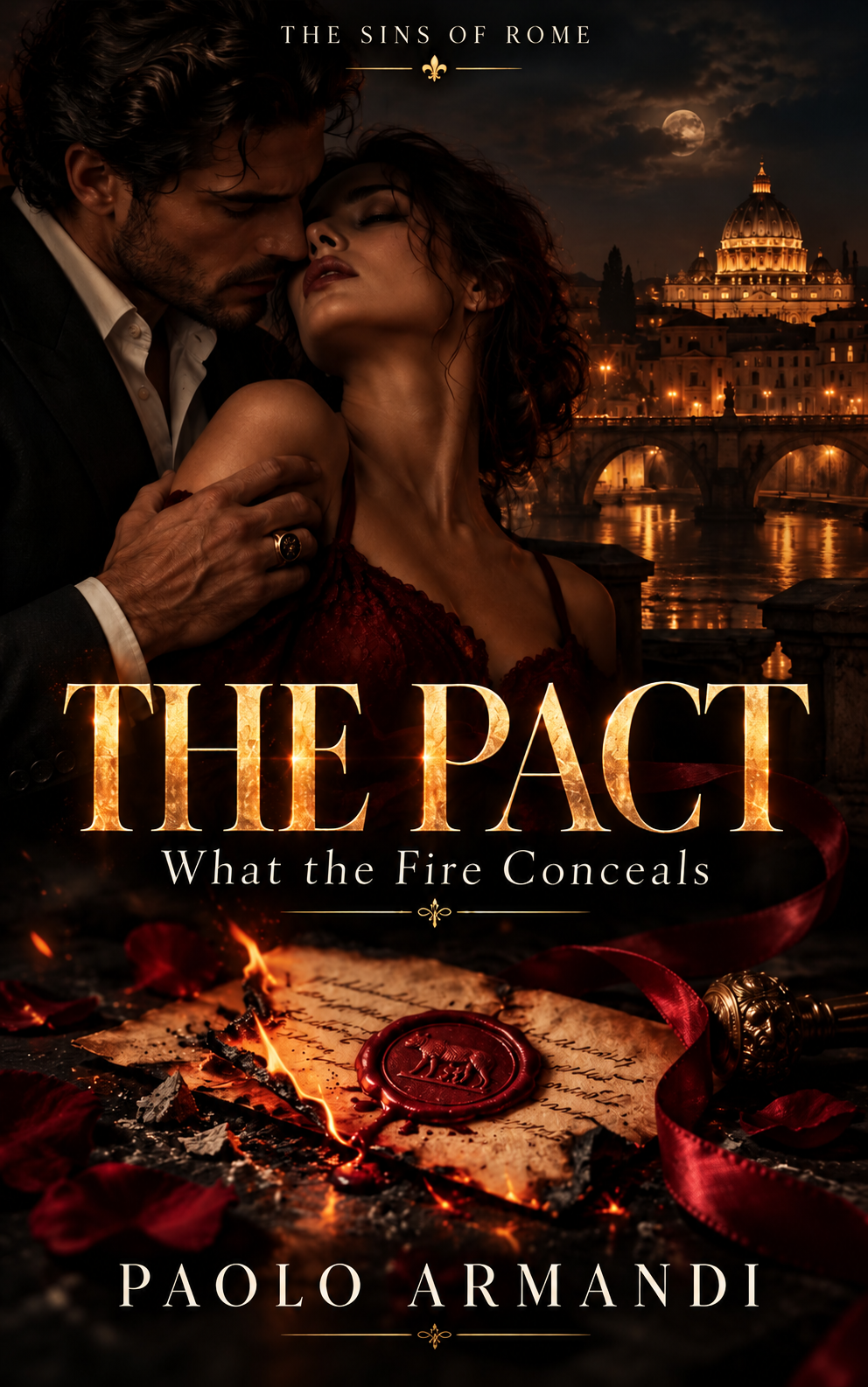 Provisional English-language cover concept for The Pact, by Paolo Armandi